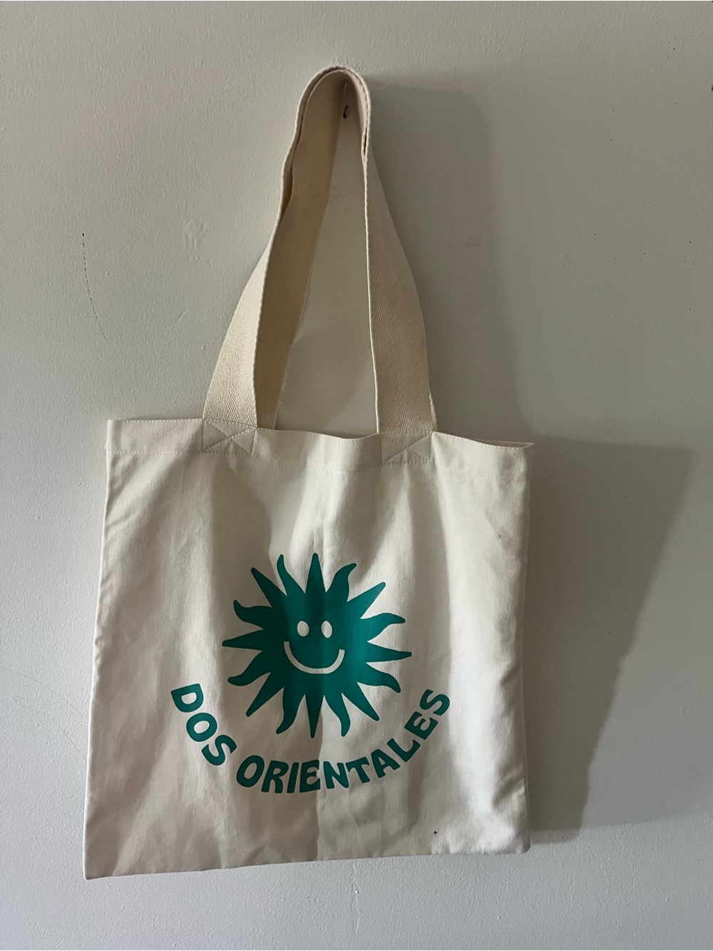 Spacious Cream Canvas Tote Bag from Uruguay